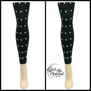 Button Studded Footless Tights